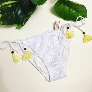 Victoria’s Secret White Bikini Bottoms with Tassel
